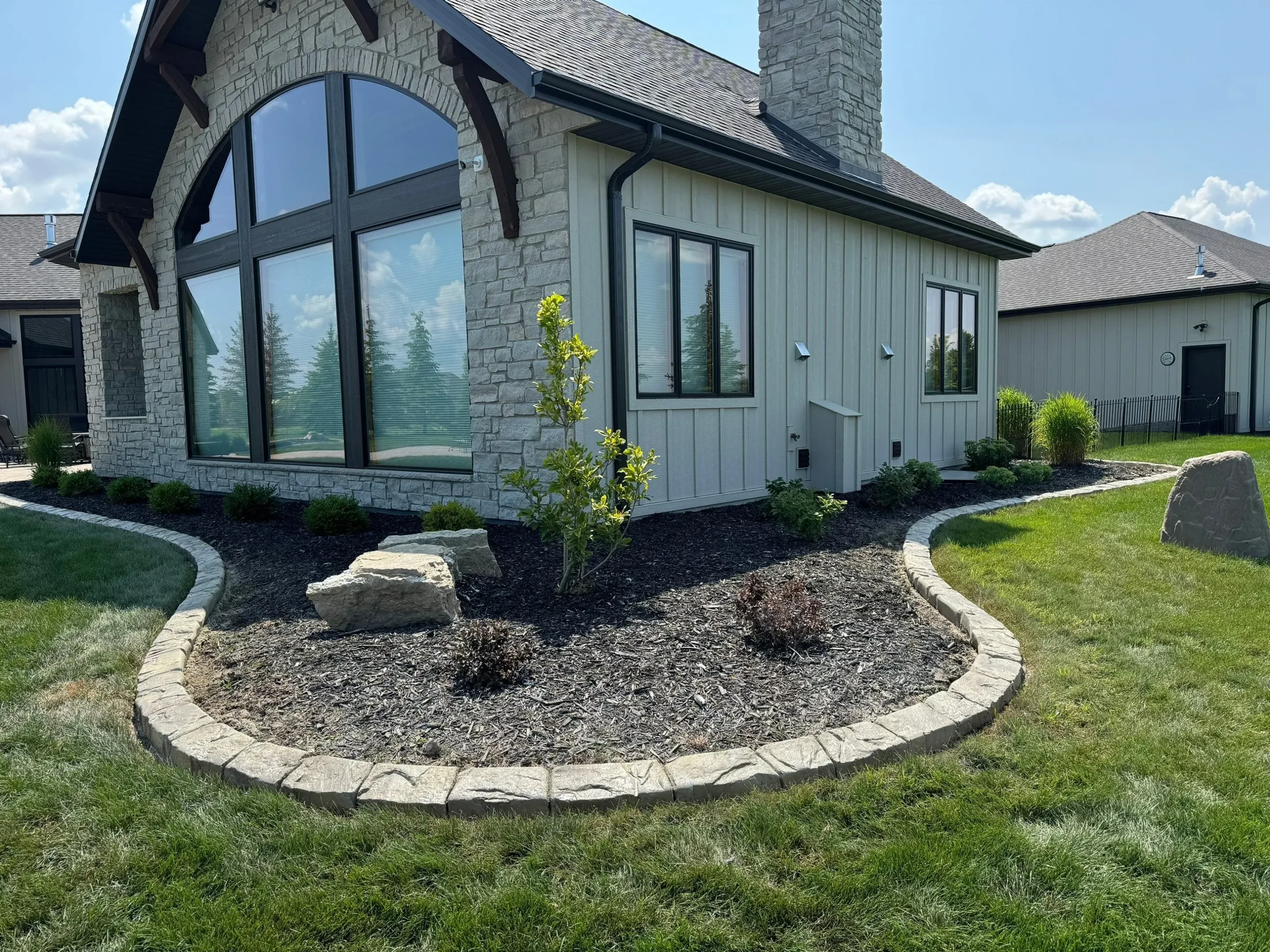 Completed landscape curbing project in the Quad Cities