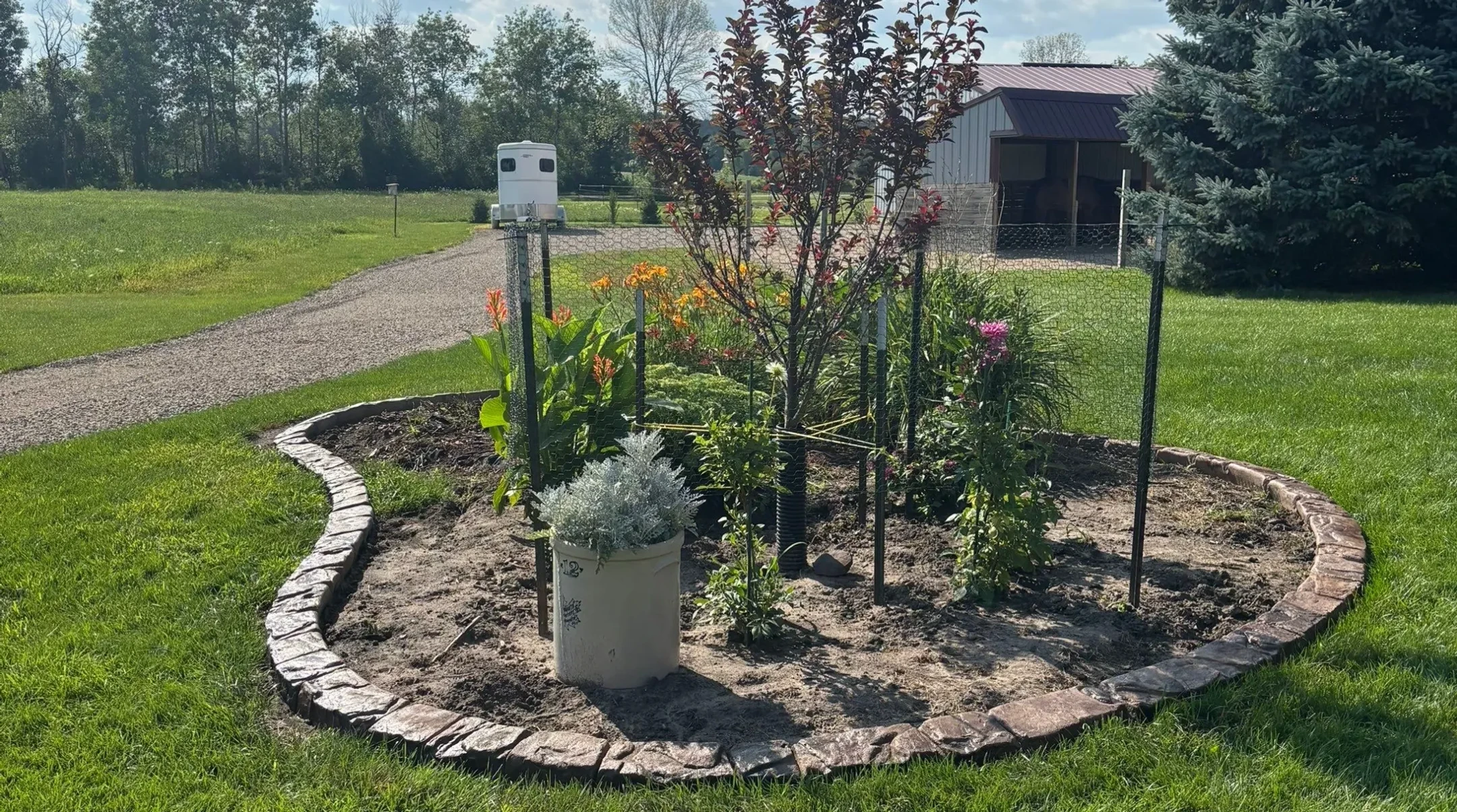 Professional curbing equipment setup