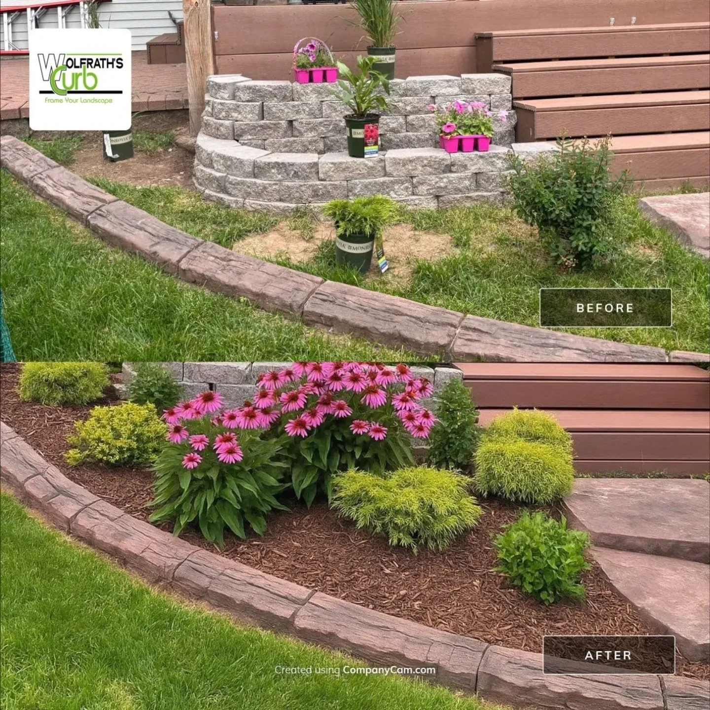 Professional landscape curbing in a Bettendorf, Iowa residential neighborhood